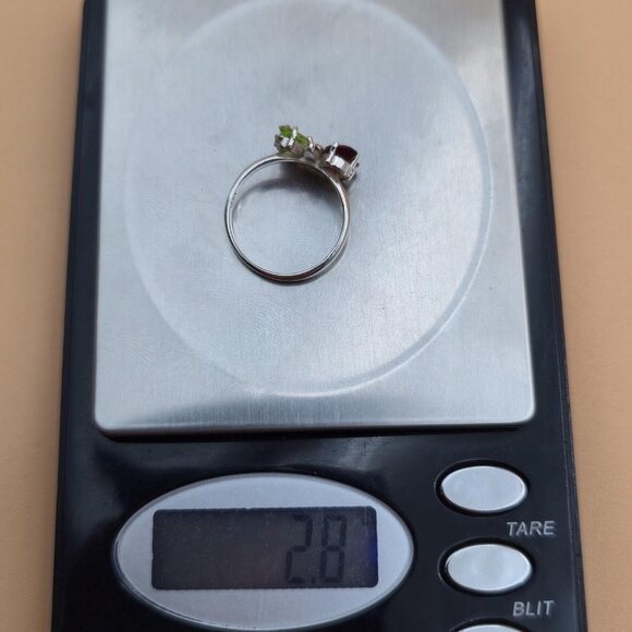 Size 7 Sterling Silver Amethyst Garnet CZ Dragonfly Ring A5613 - Picture 9 of 9